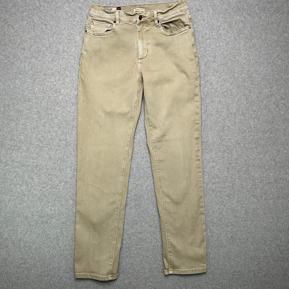 Marine Layer Mens Athletic Fit 5 Pocket Pant Tan‎ Khaki Stretch 30x32 RN140892